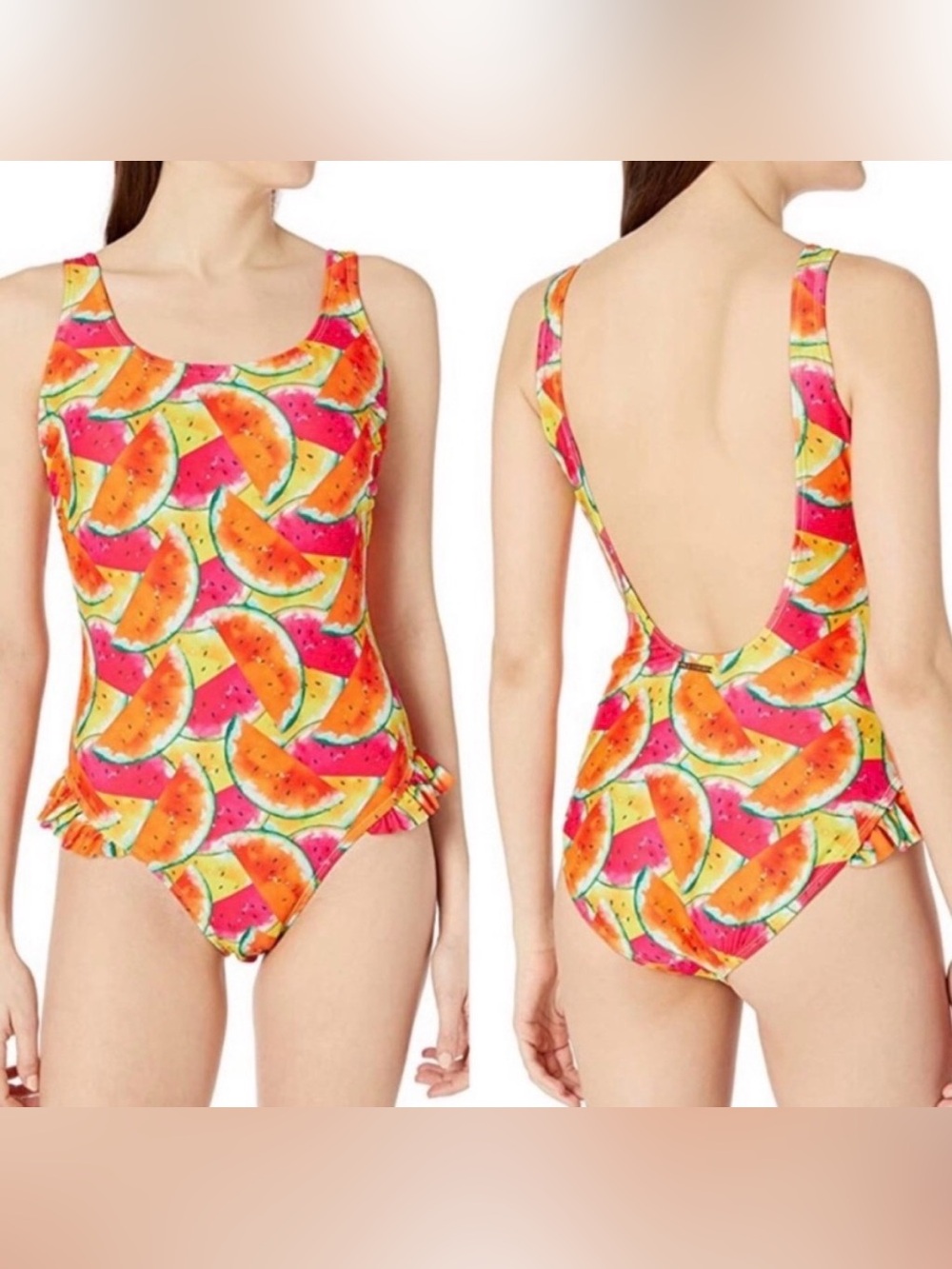 Juicy Couture Swim Suit One Piece Women’s Large Watermelon Fruit Summer Beach